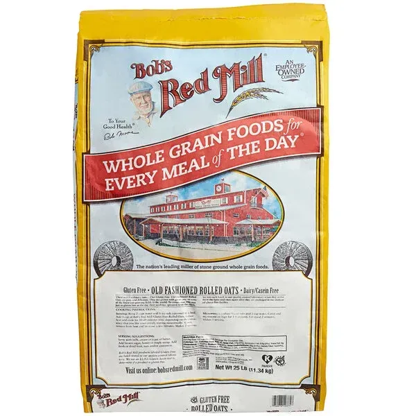 Bob's Red Mill, Gluten-Free Whole Grain Rolled Oats - 25 lb | Dakoli