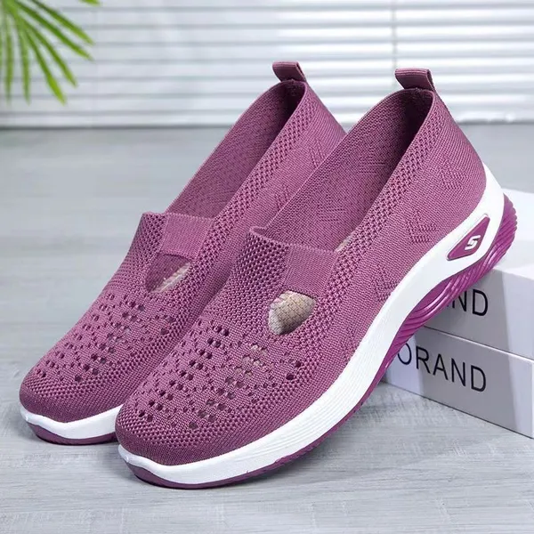 Hongyan New Versatile Lightweight Fly Woven Women Shoes Breathable Foam Casual Running Shoes